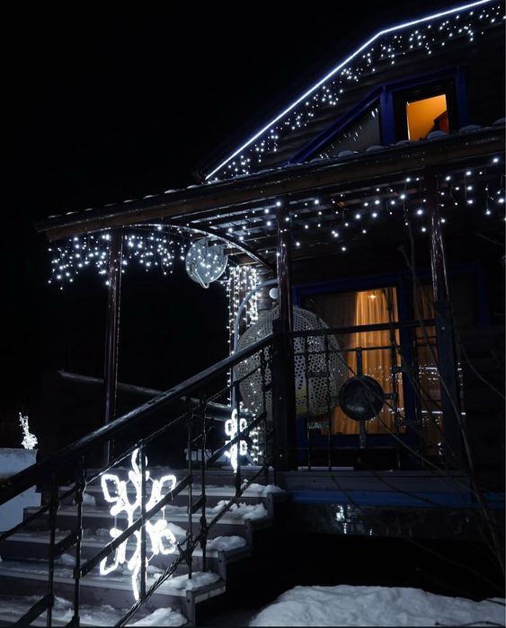 Вулична гірлянда бахрома в 3-х кольорах