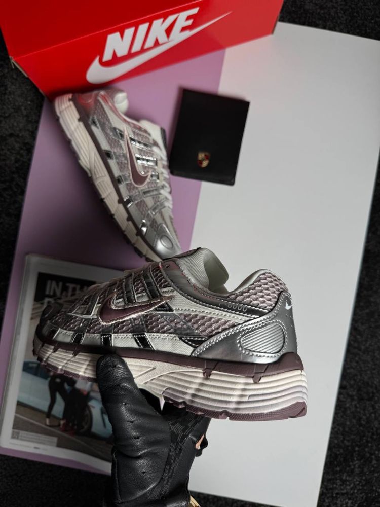 Женские кроссовки найк Nike P-6000 W Silver Maroon [36-41]