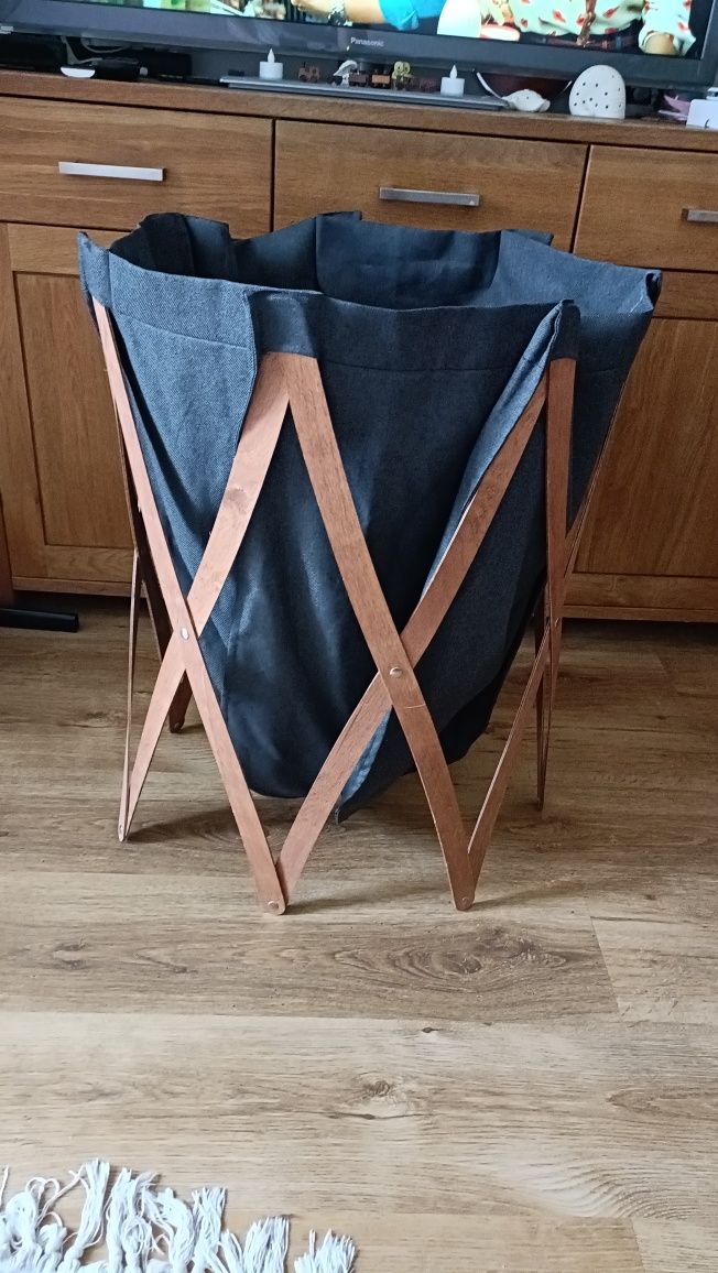 Kosz na bieliznę Marie Pi design naturalny ubrania łazienki rzeczy