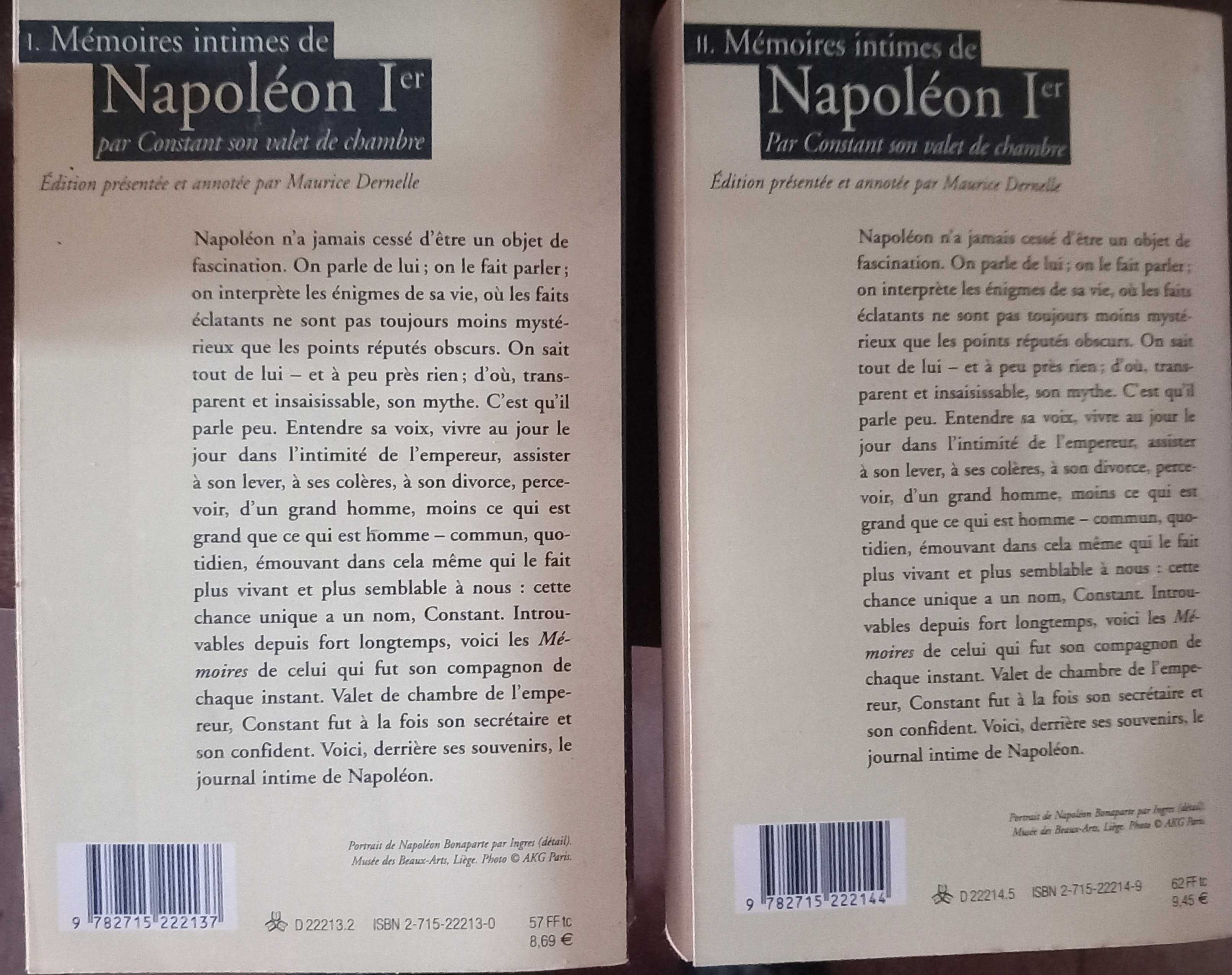 Livros - Memoires intimes de Napoleon 1er - portes incluídos