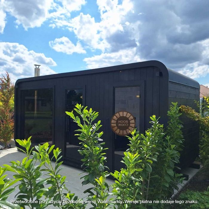 Sauna ogrodowa z tarasem