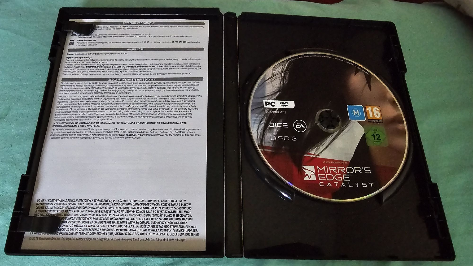Mirrors Edge Catalyst pc dvd