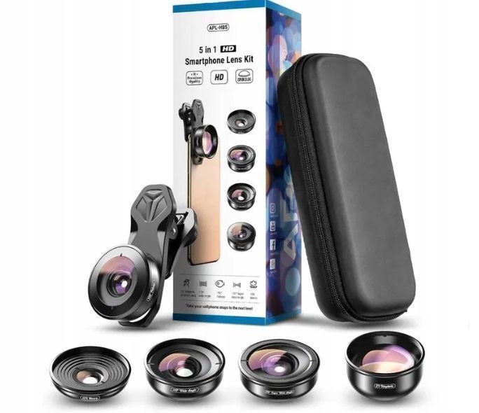 Apexel Zestaw Obiektywów Do Telefonów Hd Super Rybie Oko