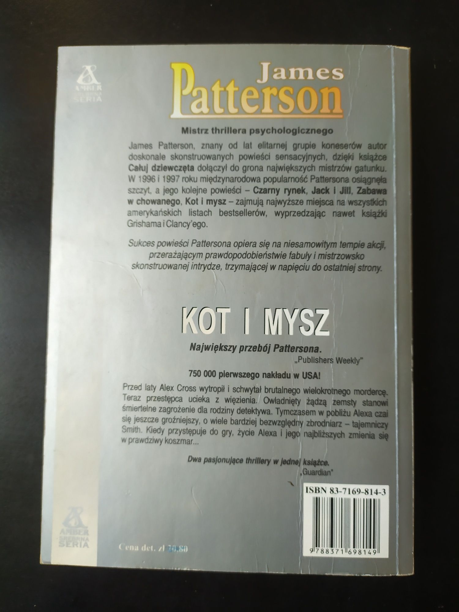 Książka, thriller, Kot i mysz - James Patterson