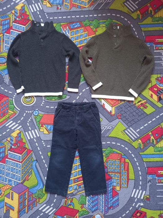 R 116 swetry 2 szt TRN BOY + spodnie czarne