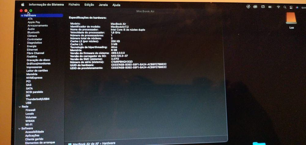 MacBook Air 8 Gb Ram 256 SSD INTEL 5I DE 2017