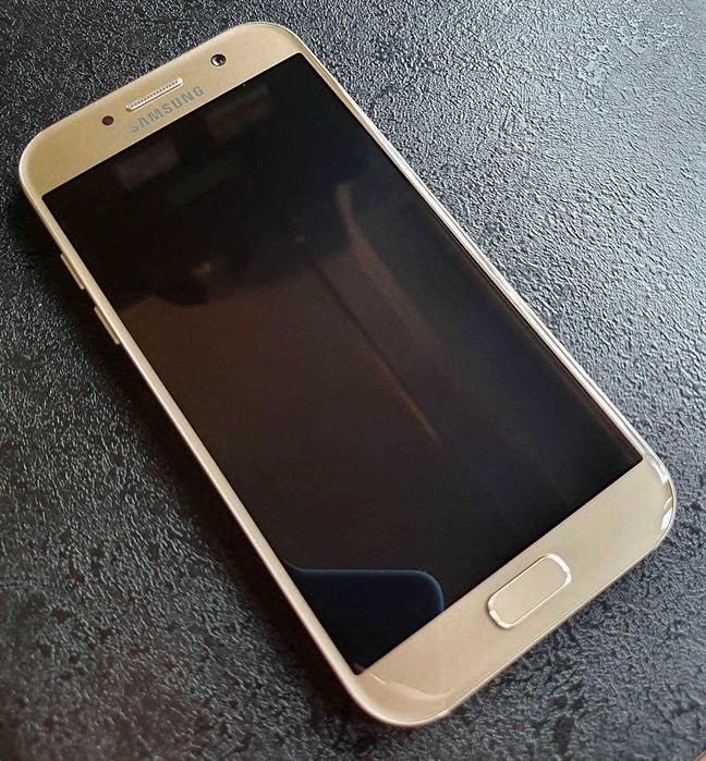 Samsung Galaxy A5 2017,idealny,gold/złoty,zestaw,Clear View Cover