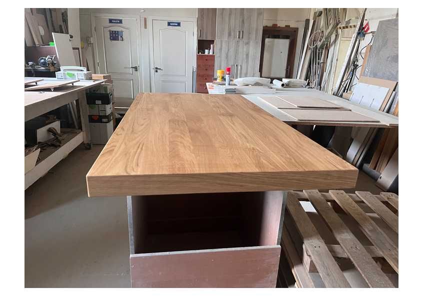 Duży blat dębowy gruby 6cm, lite drewno unikat