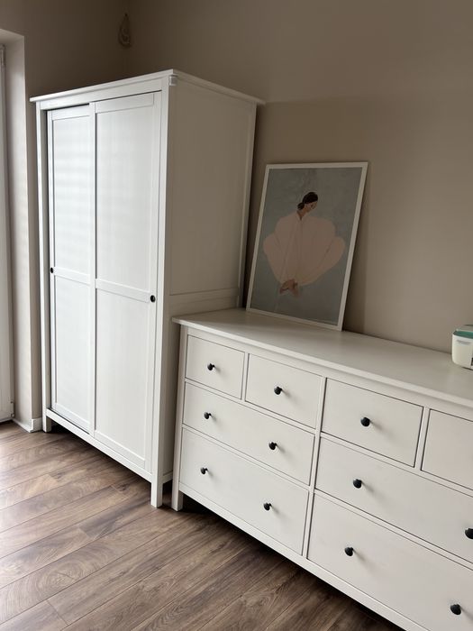 Biala szafa ikea Hemnes przesuwna sypialnia pokoj meble