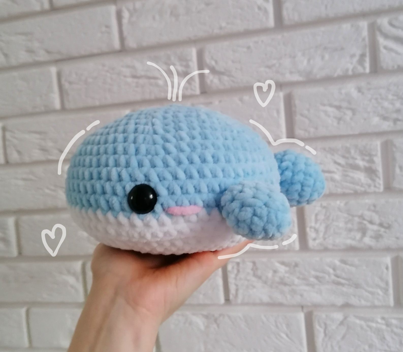 Wieloryb na szydełku amigurumi