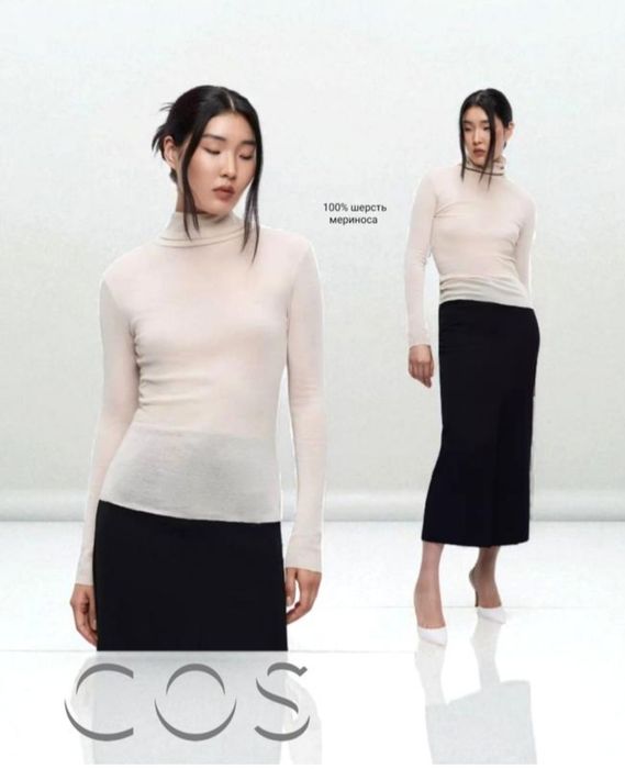 Cos новая базовая водолазка из шерсти мериноса