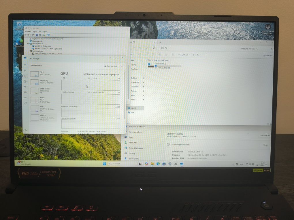 Asus Gaming i7 4070RTX 32 Ram 1TB até 3x S/ Juros