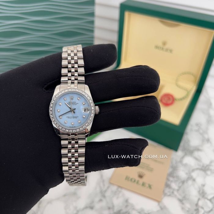 Часы женские Rolex Datejust Diamond Silver-Blue
