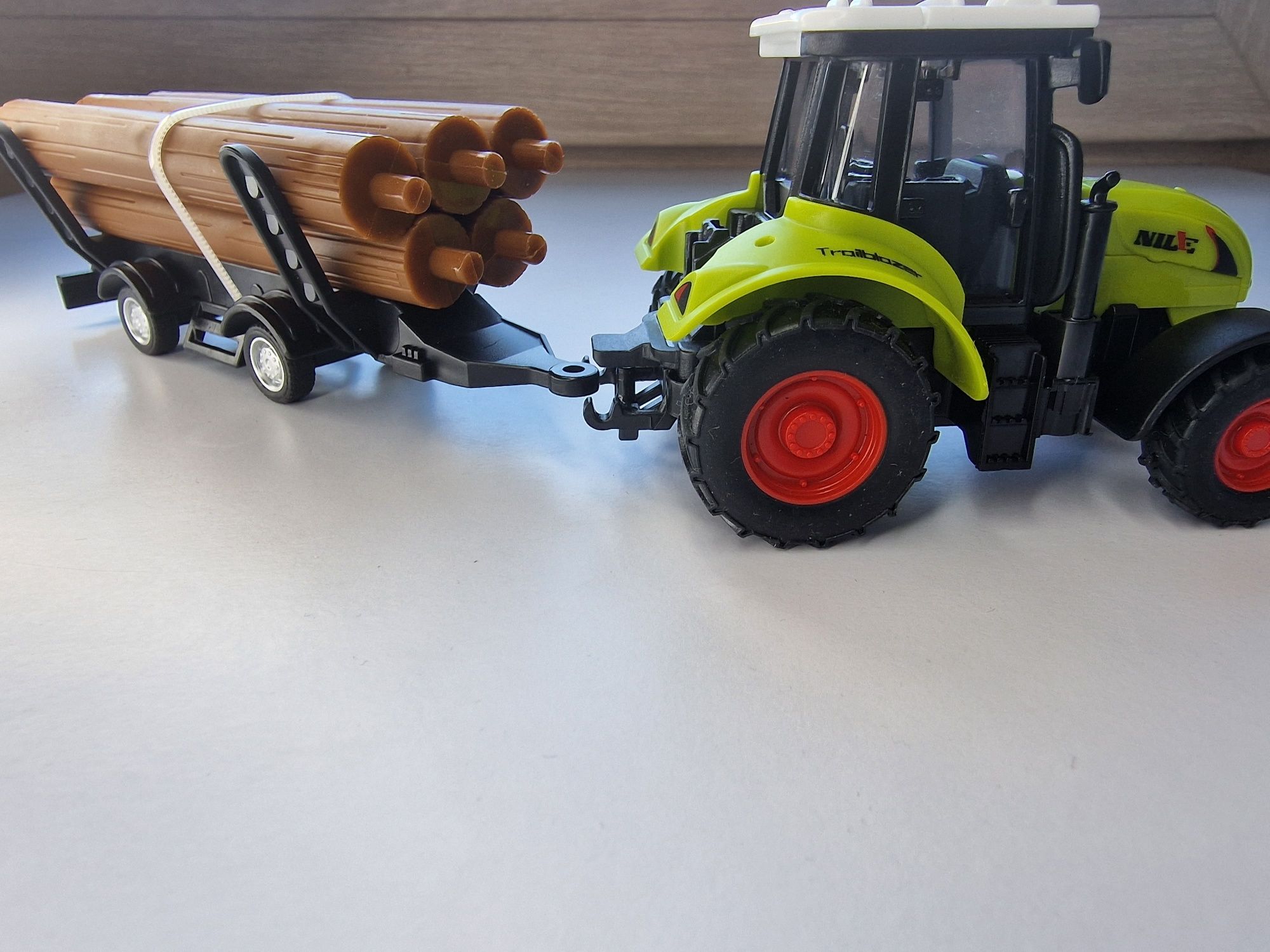 Ciągnik Traktor z przyczepą zestaw zabawka dla dzieci prezent