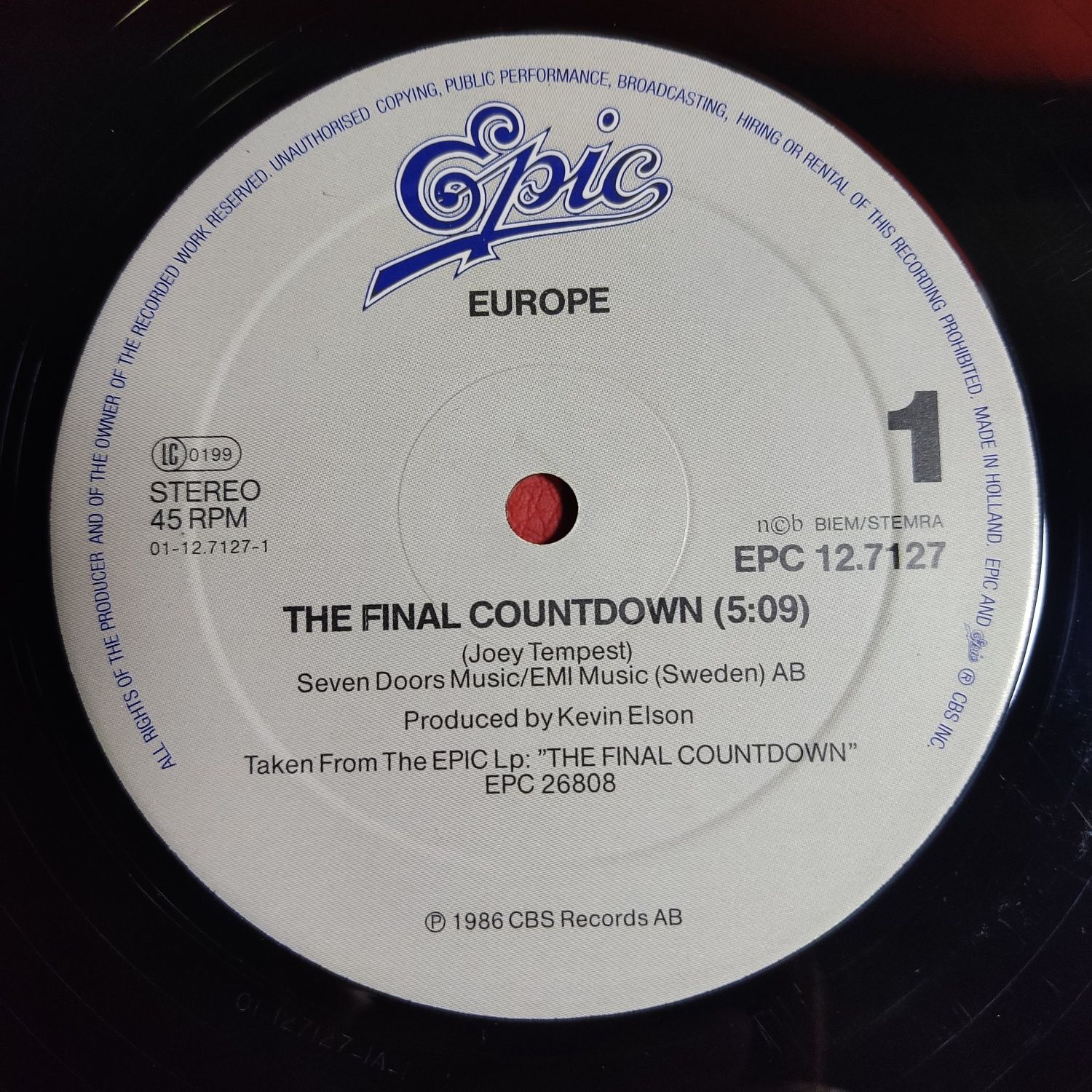 Europe - The final countdown.Maxi - single.1986.