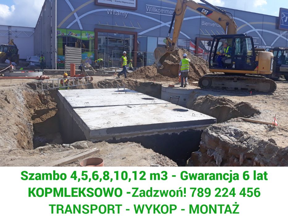 Szamba betonowe zbiorniki na szambo 4,5,6,8,10,12m z WYKOPEM tanio