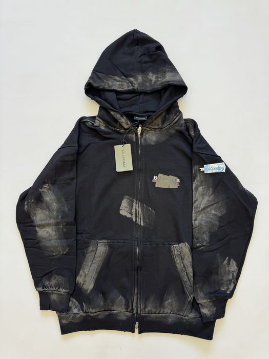 зип худи Balenciaga Dirty Political logo zip up M L