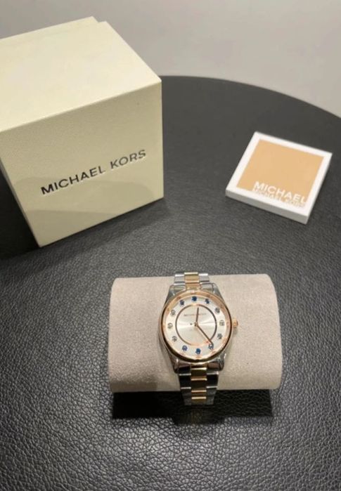 Zegarek Michael Kors Cyrkonie MK6605 Srebrny Różowe złoto oryginalny