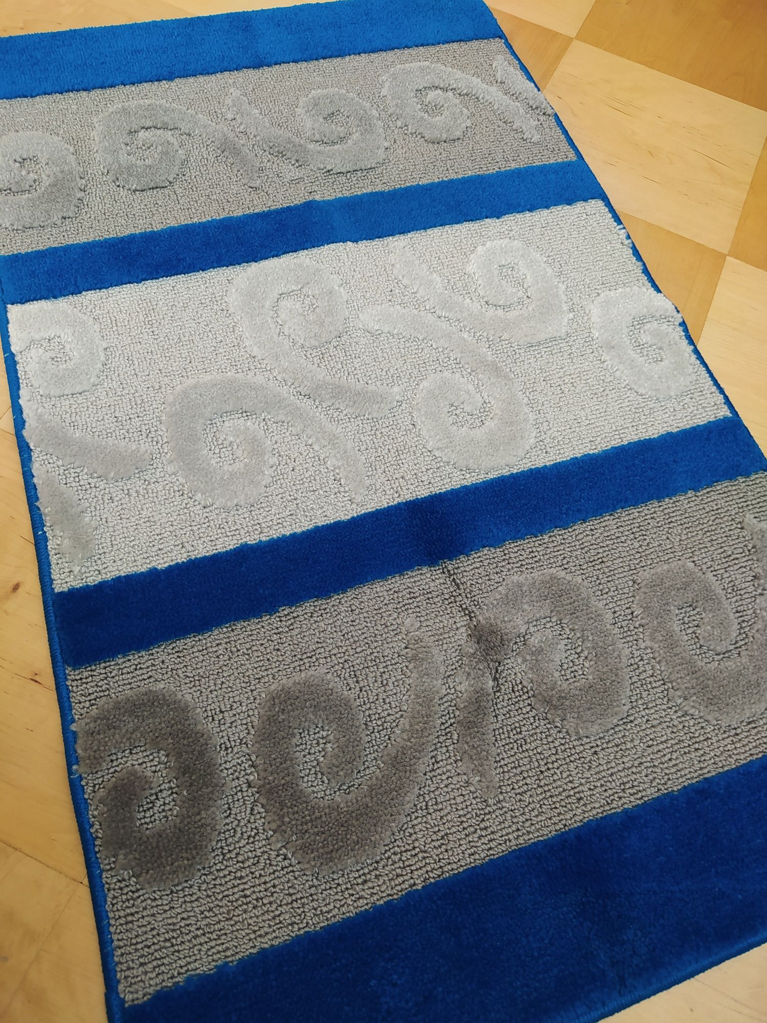 Dywanik łazienkowy Javo niebieski 100x60 duży szary turecki
