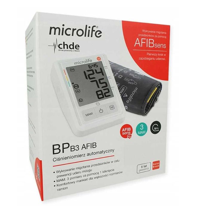 Ciśnieniomierz elektroniczny Microlife BP B3 AFIB na ramię biały