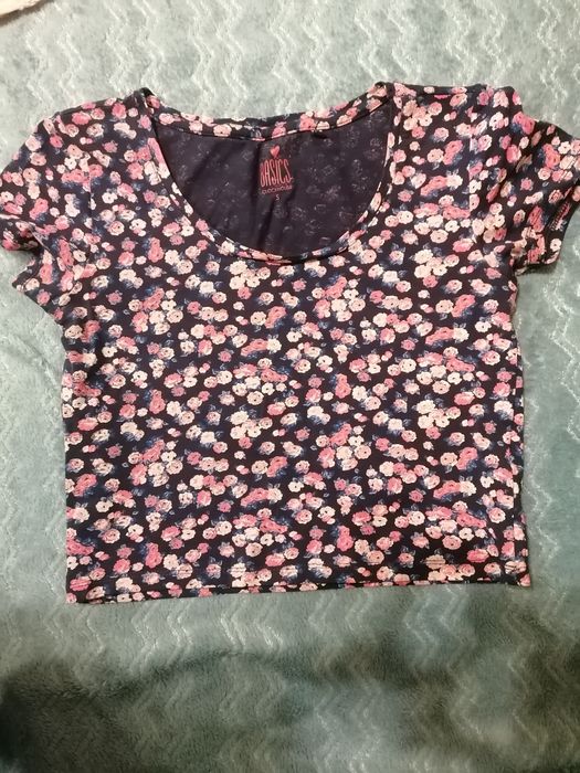 Crop top w kwiatki S
