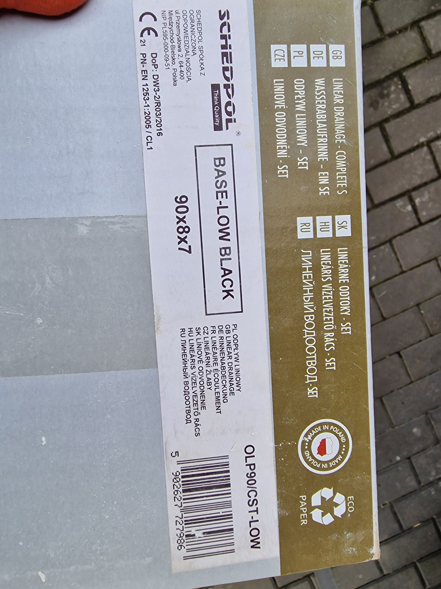 Odpływ prysznicowy 90, czarny