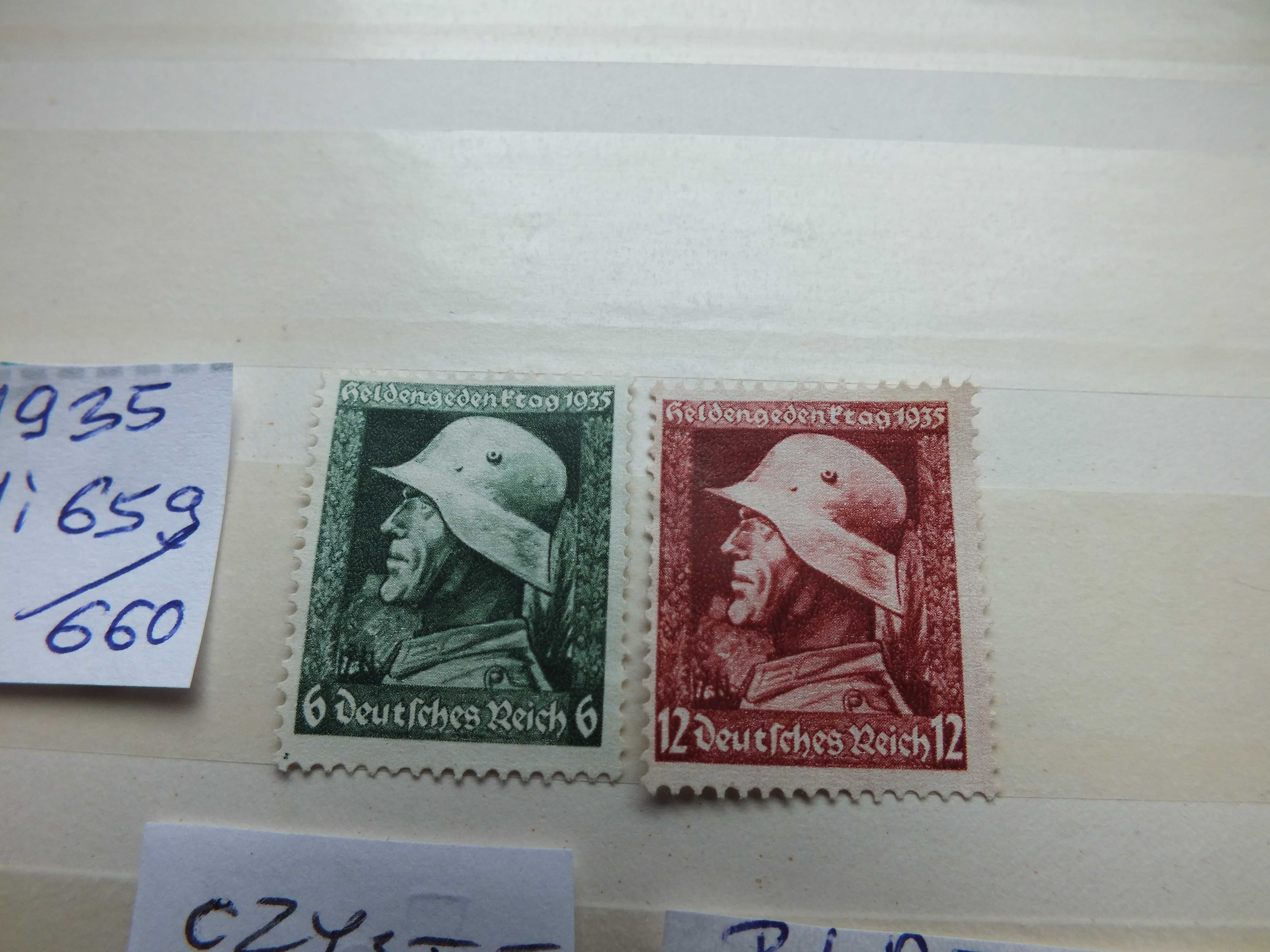 2szt. znaczki Mi 569/570 BŁĄD Niemcy 1935r. WOJSKO czyste Rzesza Reich