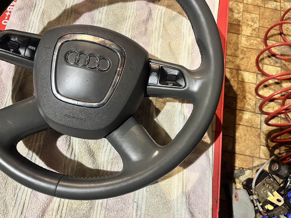 Kierownica z poduszką do Audi A4 B6, B7, beżowa, A6 C6, Q7, łopatki