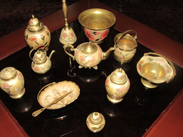 Посуда Индия 13 предметов старинная, медь, особый тип ручной работы