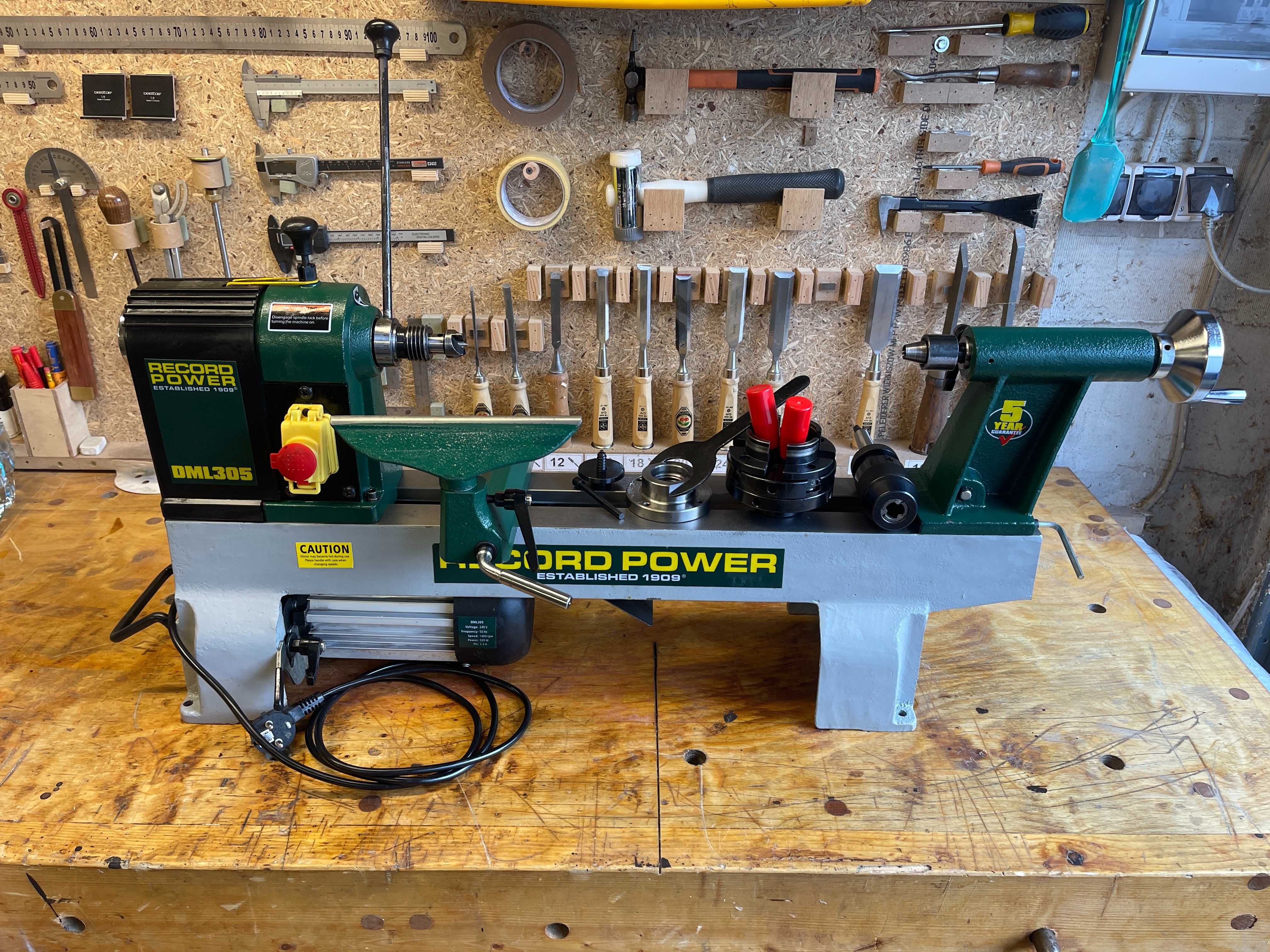 Tokarka Record Power DML305 z akcesoriami