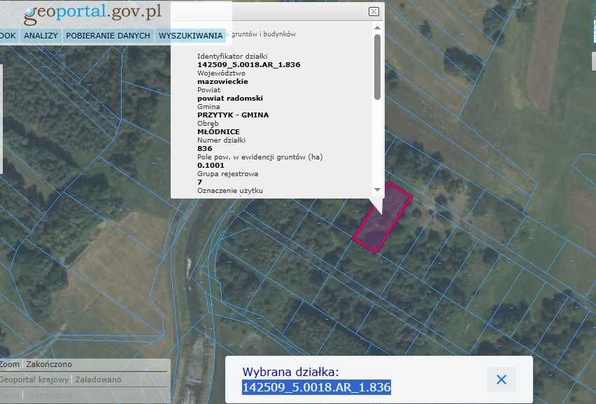 Działka w pobliżu zalewu Domaniów
