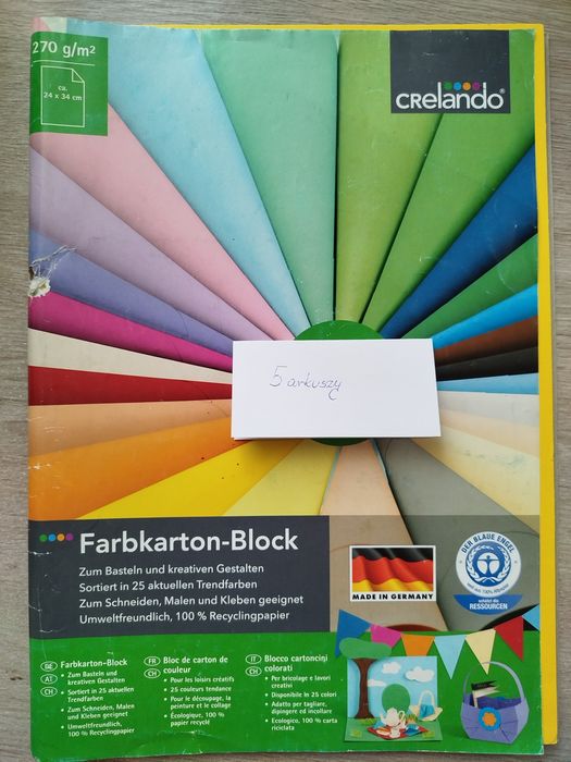 Karton do prac plastycznych 5 arkuszy