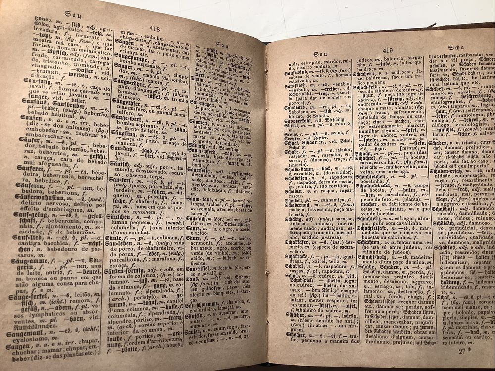Dicionarios de Alemão-Português e Português-Alemão, edicões de 1858
