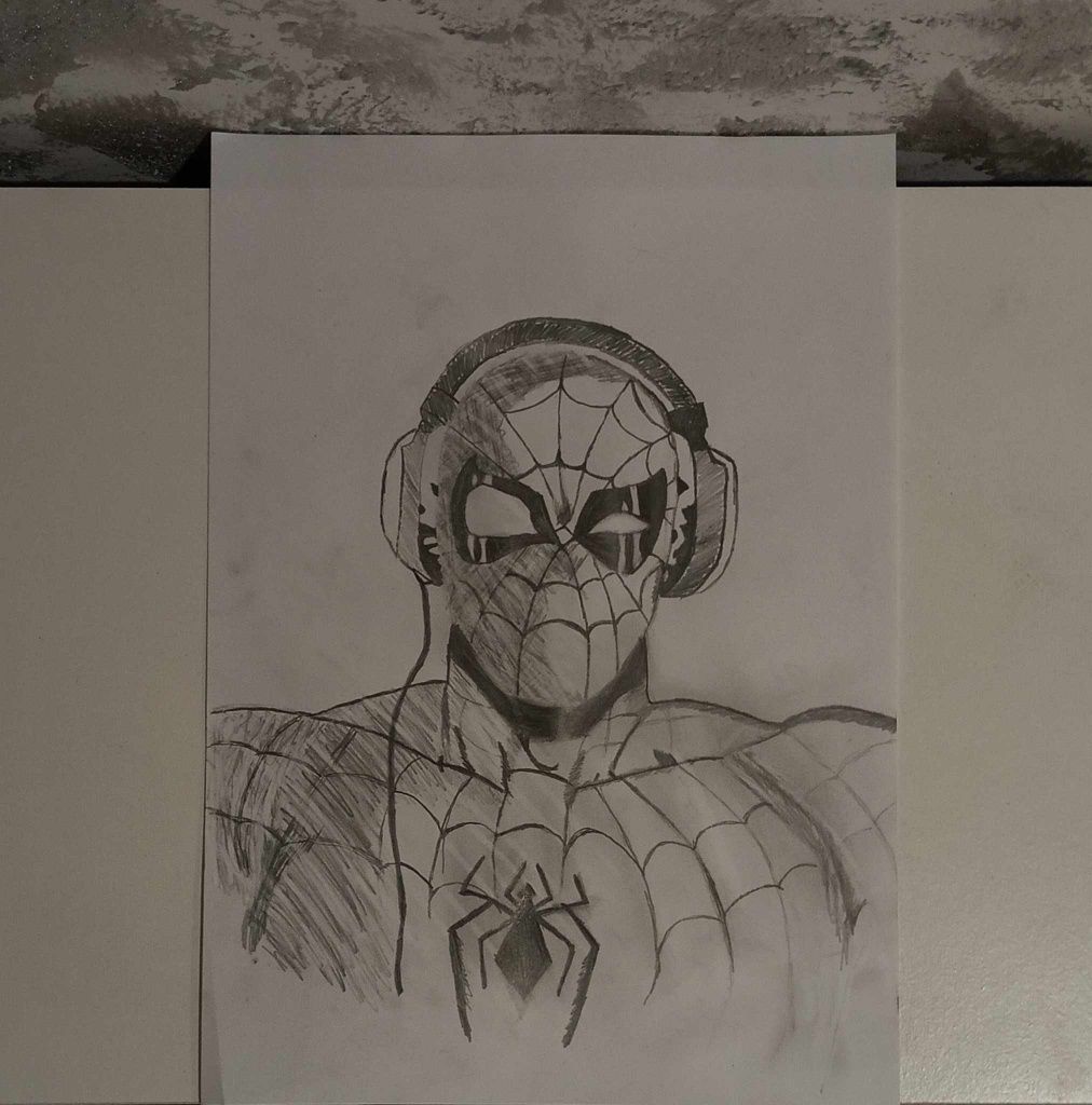 Rysunek szkic odręczny Spiderman