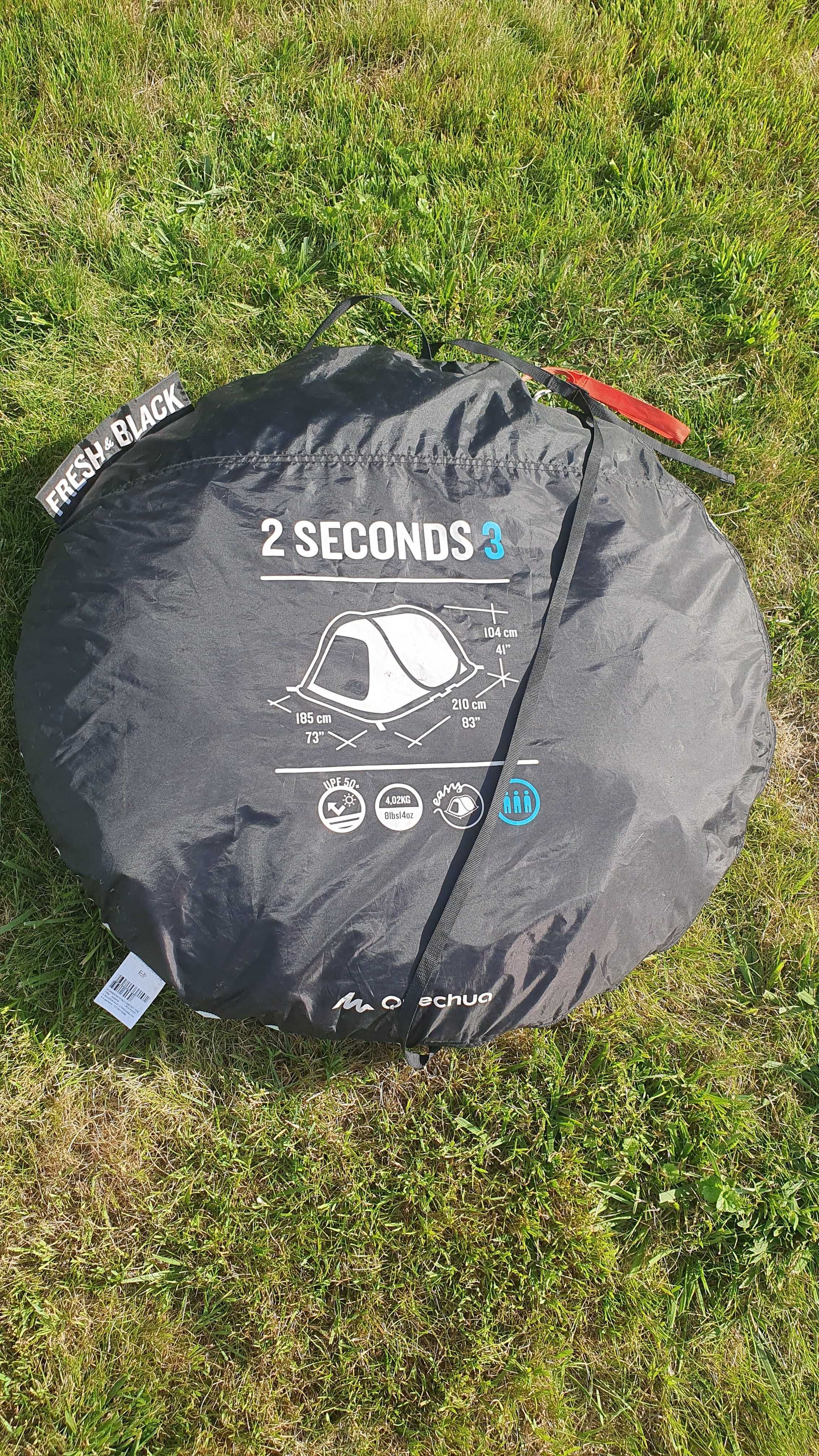 Namiot Quechua 2 Seconds Fresh&Black 3-osobowy stan idealny
