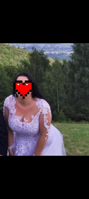 Promocja ! Suknia Ślubna Plus Size + gratis welon na grzebyku 3M.