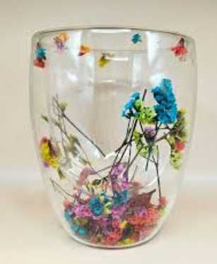 Стакан стеклянный с двойным дном "Сухоцветы" 450 мл