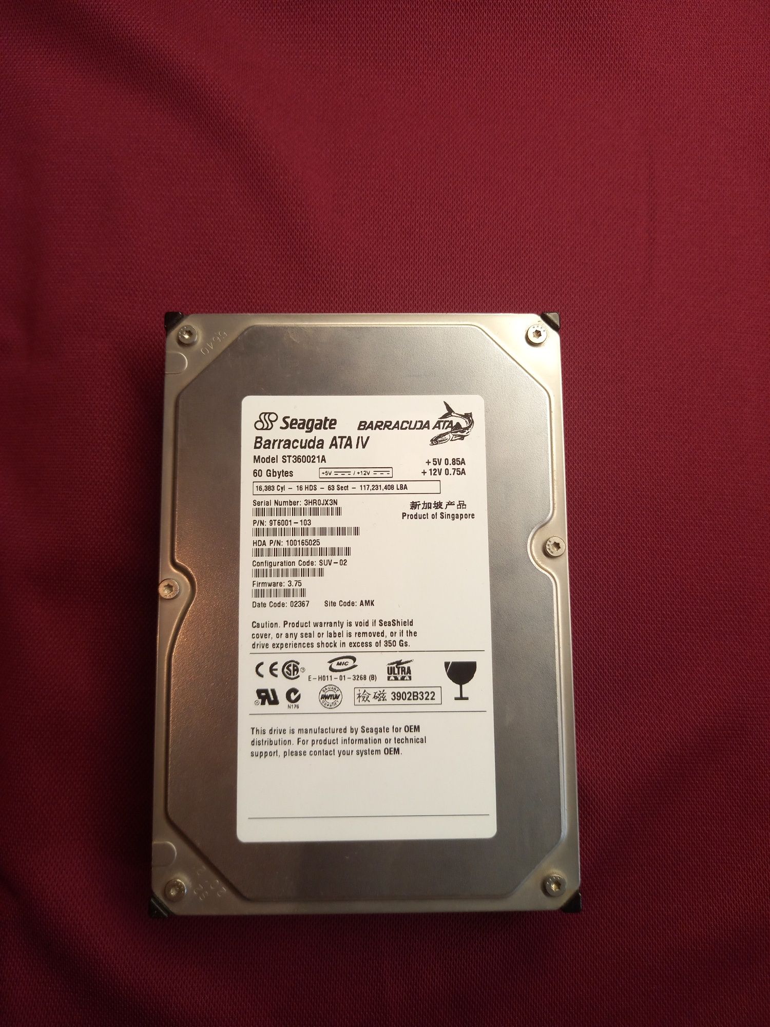 Жёсткий диск Seagete 60gb