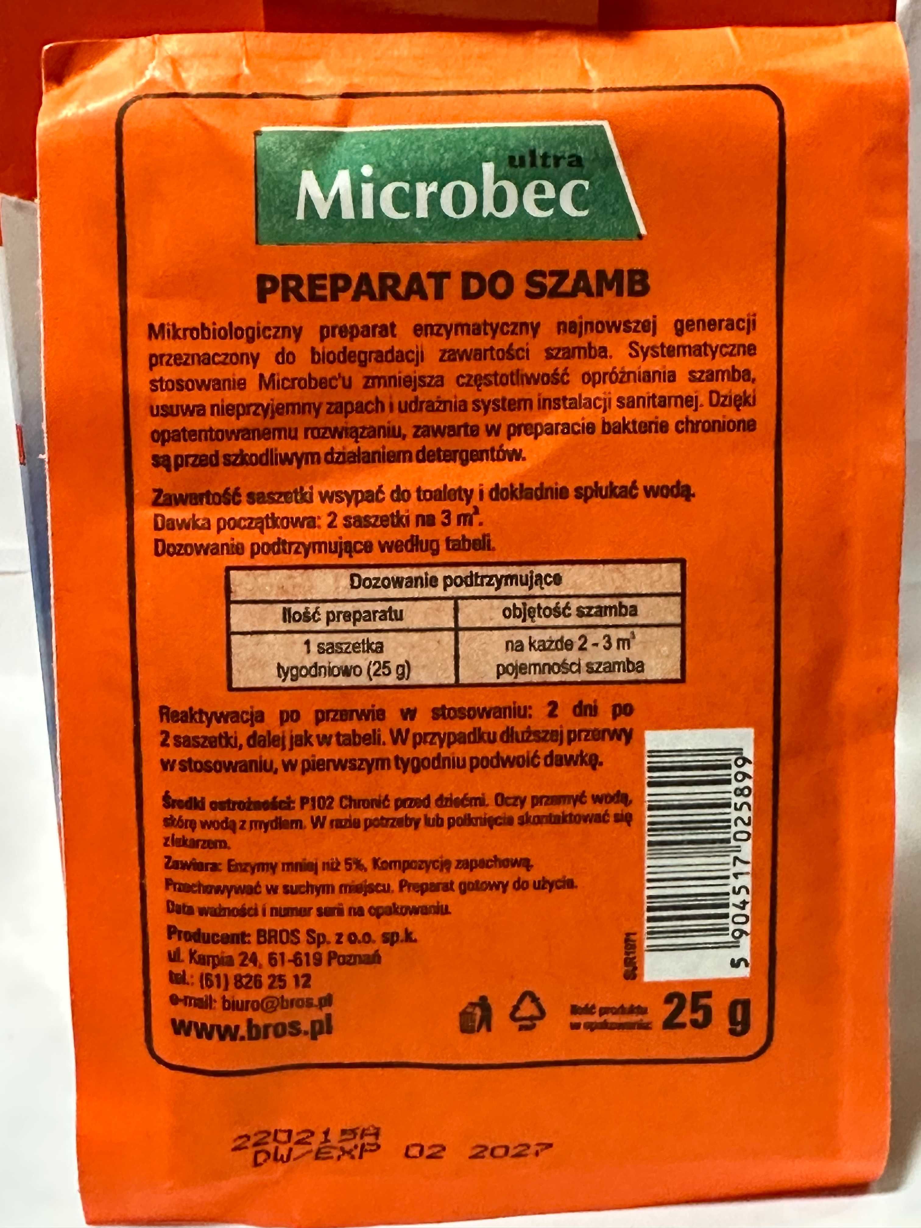 3x Preparat do szamb saszetka 25g 1saszetka