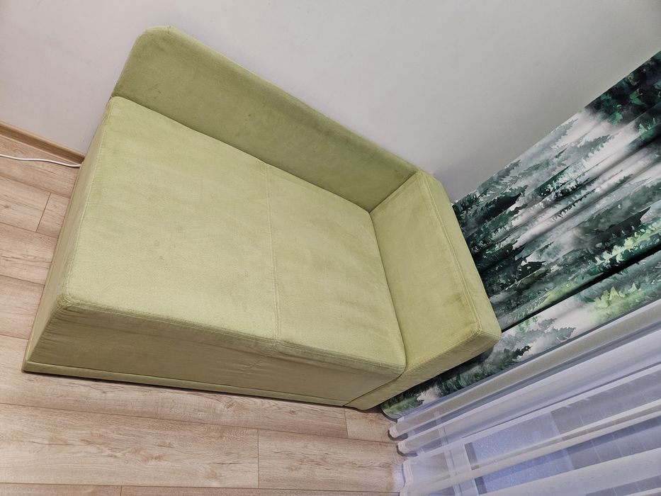 Tapczan rozkładany ZIELONY sofa fotel wersalka