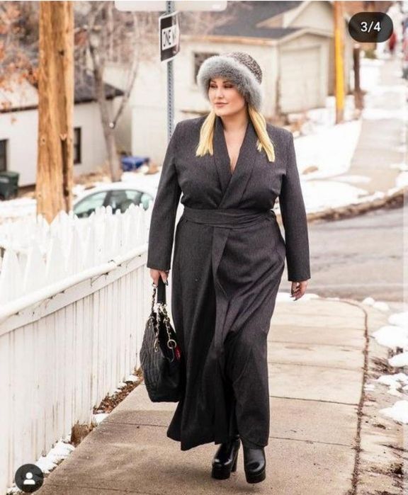 Довге пальто на запах, плащ на запах, плаття пальто, вуличне плаття