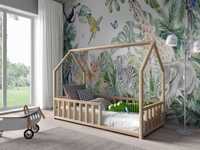 ANTOŚ - dziecięce łóżko domek z drewna sosnowego + materac