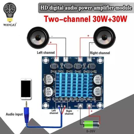 Звуковой аудио усилитель TPA3110 2 Х 30W Стерео (XH-A232) DC 8-26V 3A