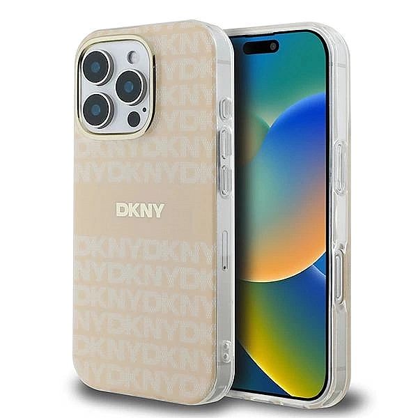 Etui DKNY Repeat Texture Pattern With Stripe na iPhone 16 Pro Max - ró
