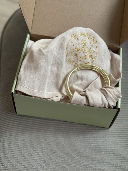 NOWA The Slings chusta kółkowa lniana 100% len kolor Almond