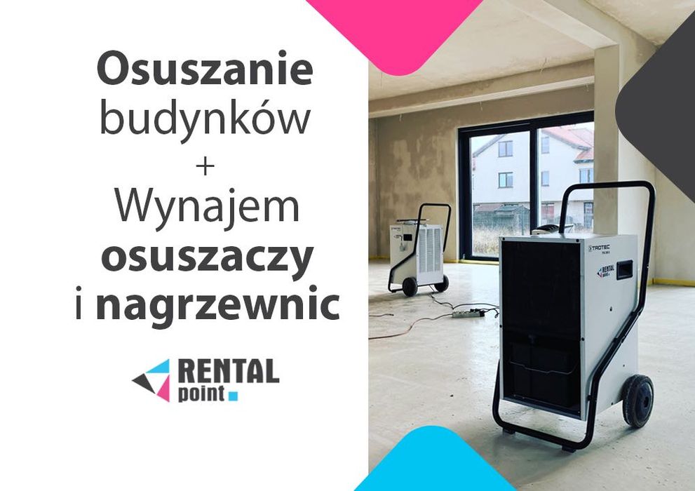 Wynajem OSUSZACZY powietrza i nagrzewnic, OSUSZANIE budynków