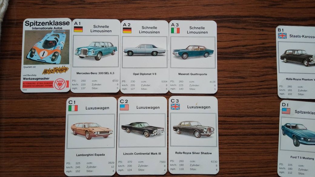 Karty z samochodami Spitzenklasse