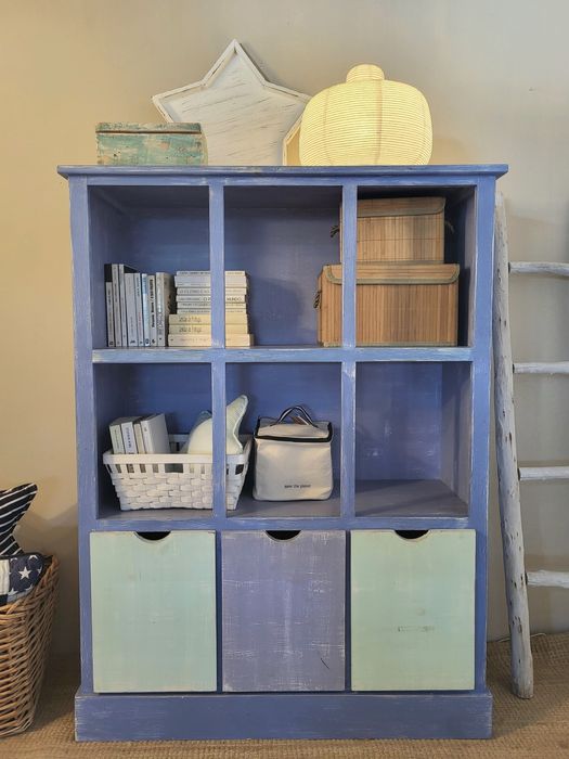 estante, armario, livreiro, prateleiras, decoração, rustico