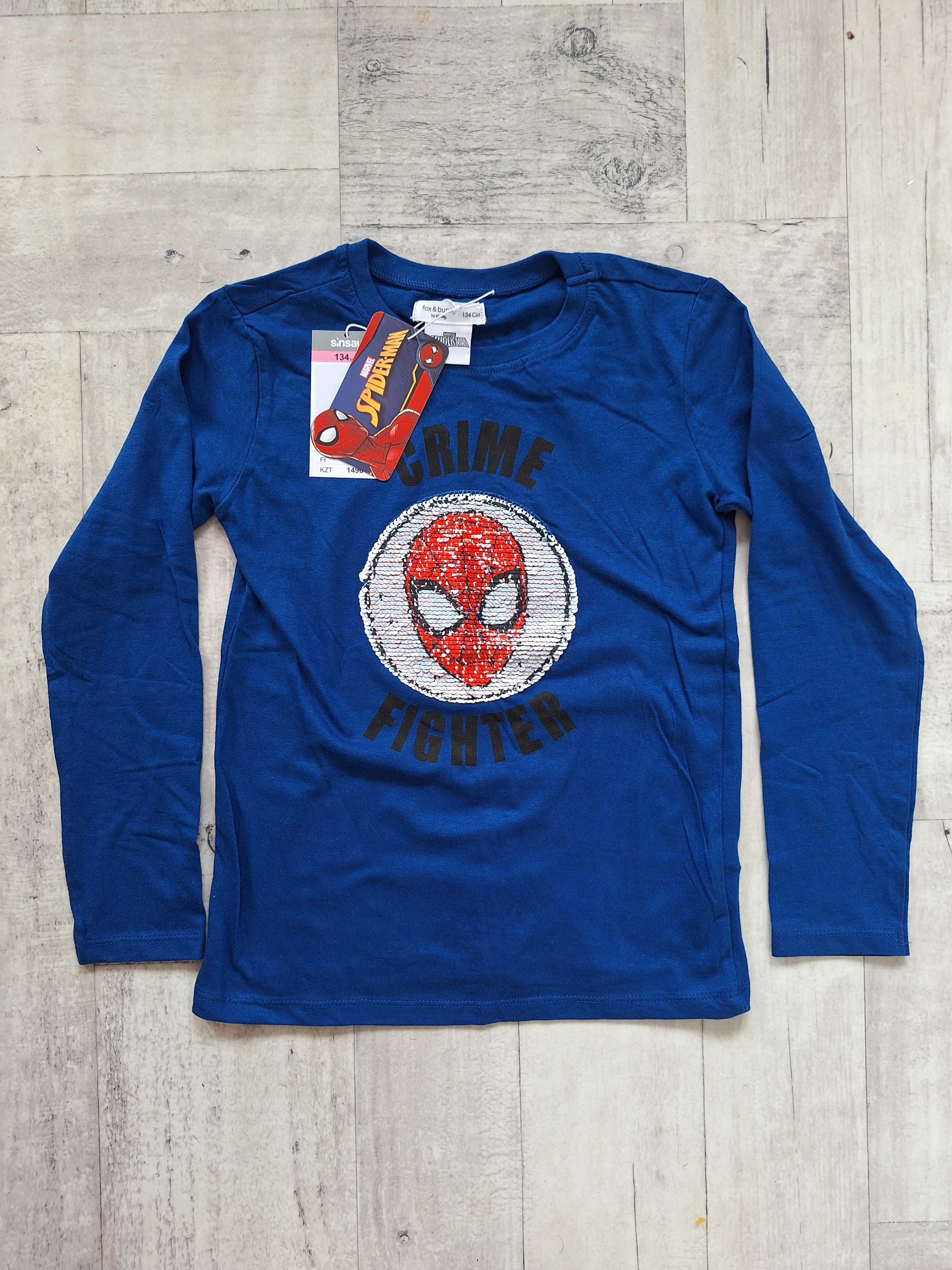 Nowa koszulka chłopięca z długim rękawem, Spider-Man, rozmiar 134