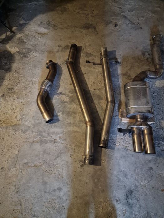 Przelotowy układ wydechowy BMW E39 M57 przelot wydech tłumik 3"